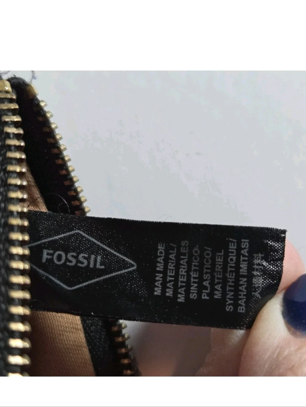Fossil Women’s 1 Wristlet Accordion Coated Canvas B/W With Leather Coin Purse